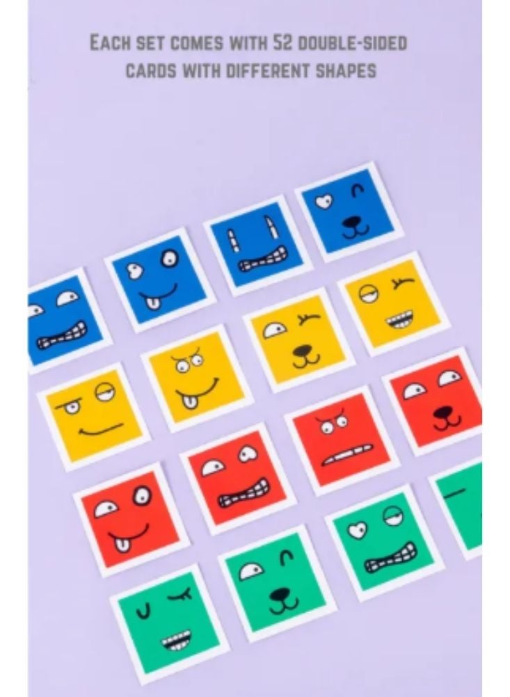 بريميم لعبة ألغاز تعابير الوجه من كيوبيز - لعبة تعليمية للأطفال تعتمد على المنطق والسرعة في المطابقة، مزودة ببطاقات التعرف على المشاعر وجرس مؤقت. - Image 3